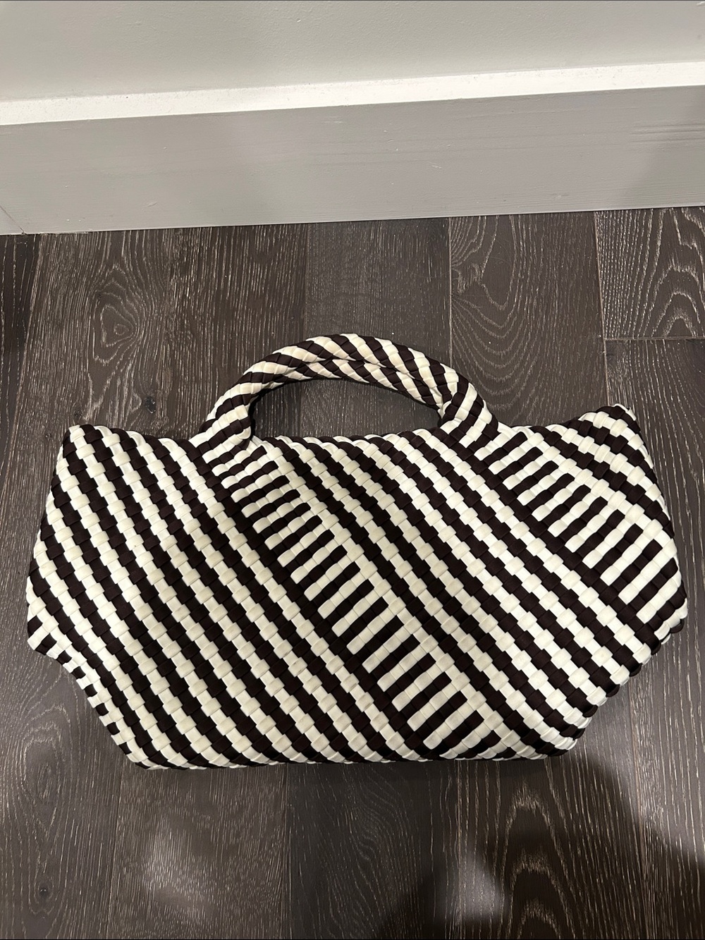 NAGHEDI St. Barths Medium Tote in Brown and White